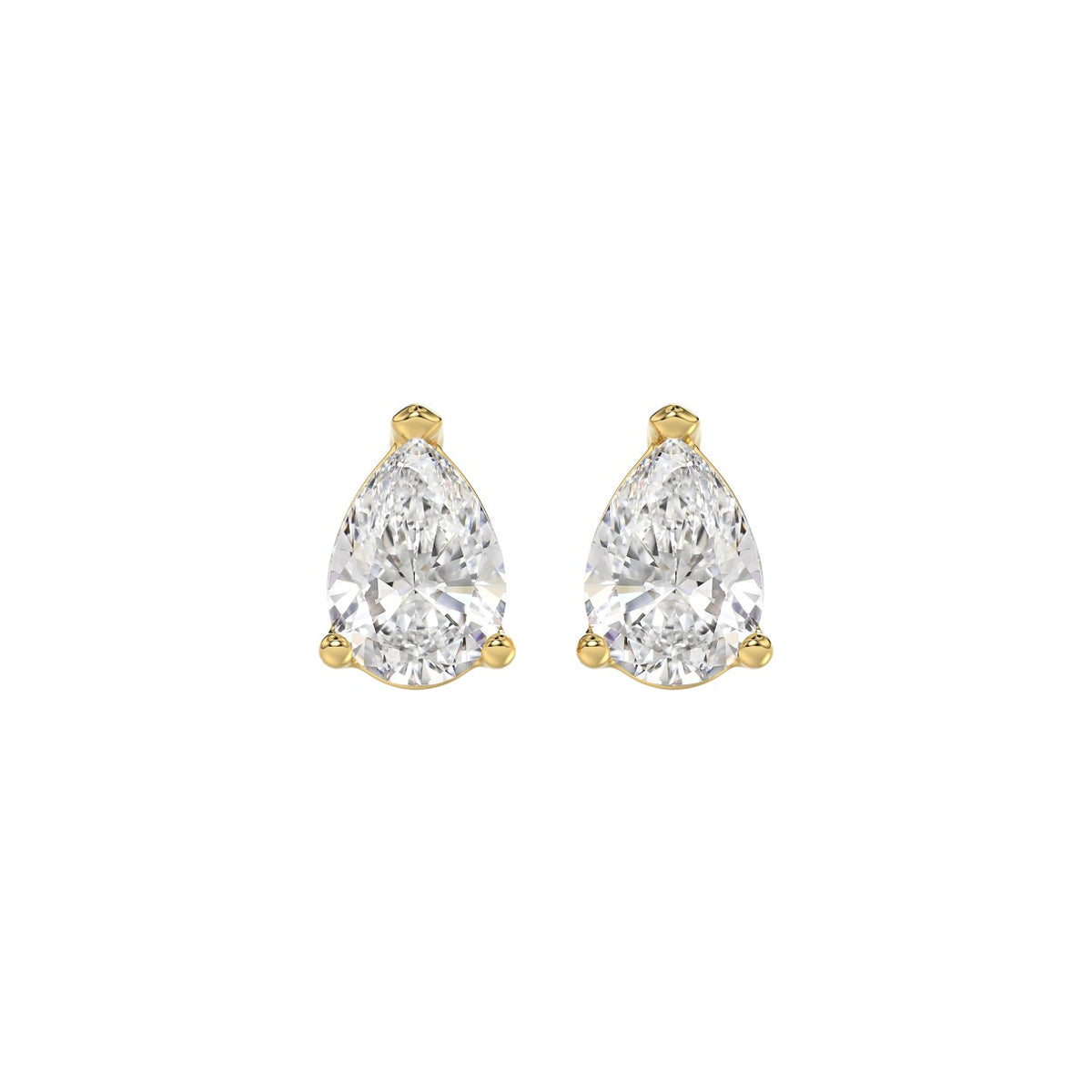 14K 2 Carat Lab Diamond Pear Studs