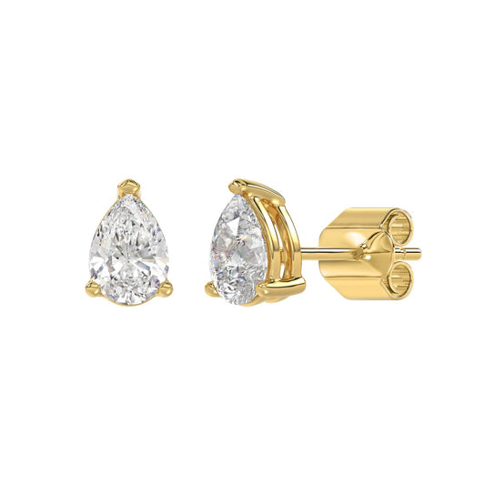 14K 2 Carat Lab Diamond Pear Studs