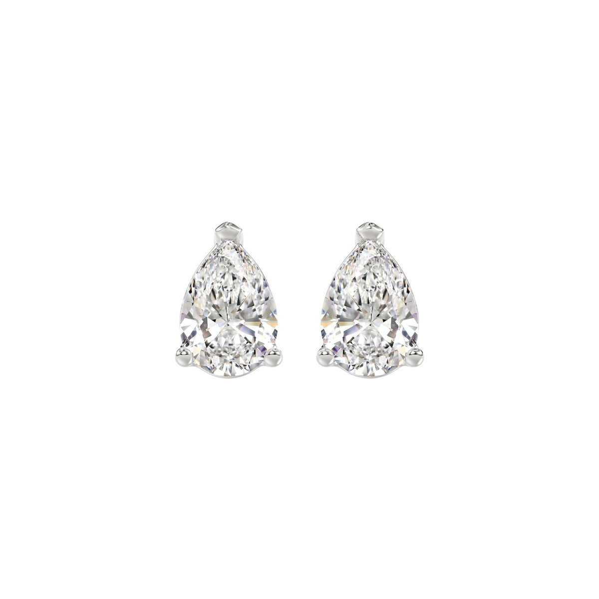 14K 2 Carat Lab Diamond Pear Studs