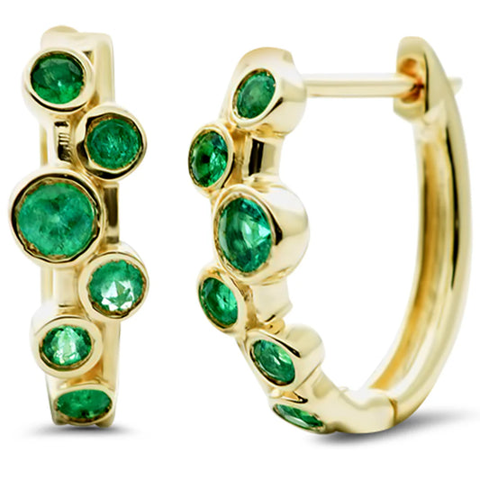 Emerald & Gold Hoops