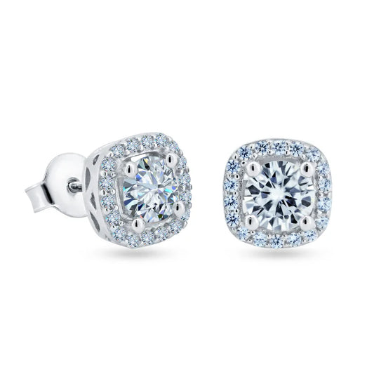 Halo Moissanite Studs