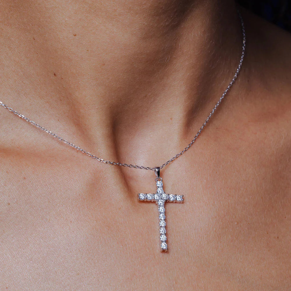 Moissanite Cross Necklace