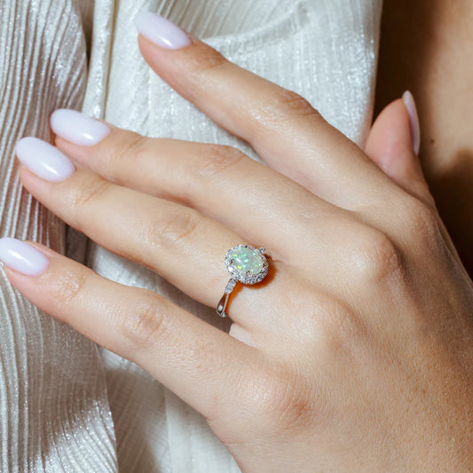 Opal Halo Ring