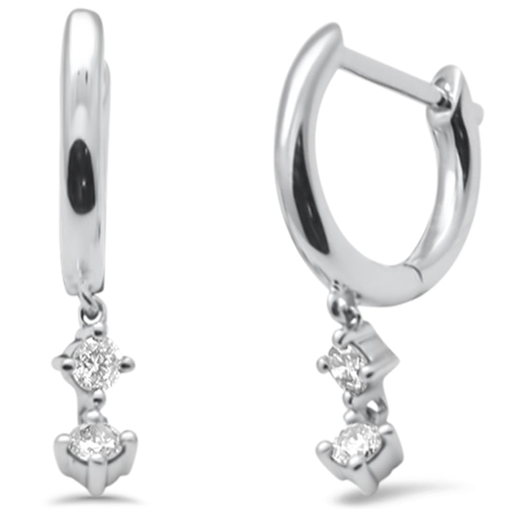 14K Petite Hoop Diamond Earrings