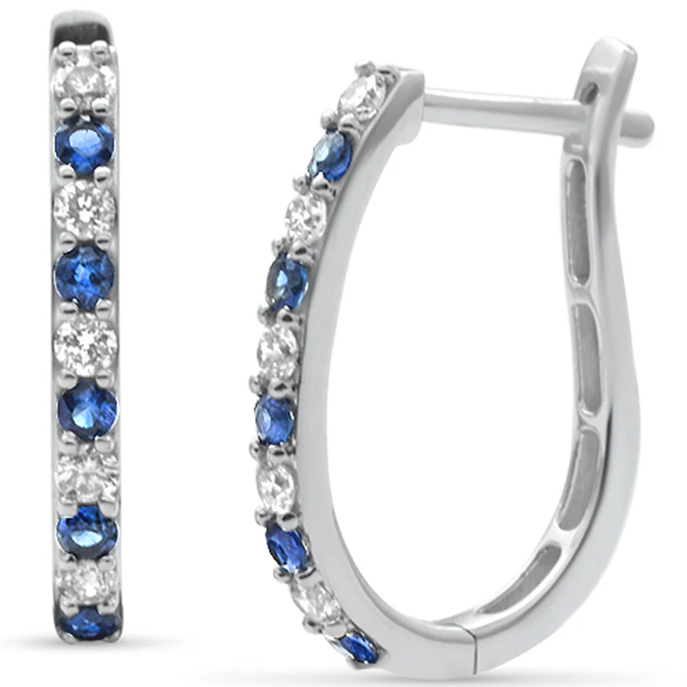 Sapphire and Diamond Hoops