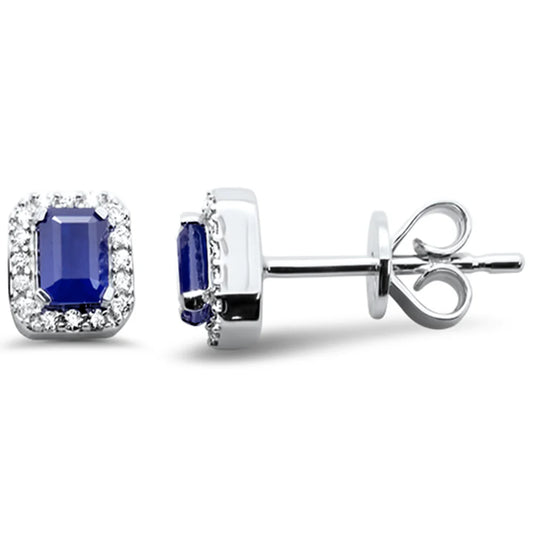 Sapphire Halo Studs