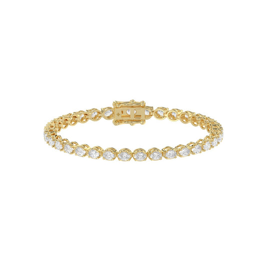 14K Gold Oval 4 CTW Lab-Diamond Tennis Bracelet