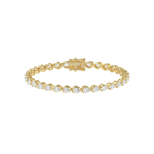 14K Gold Pear 3.5 CTW Lab Diamond Tennis Bracelet