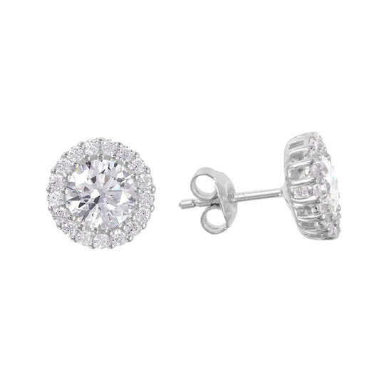 Halo CZ Earrings