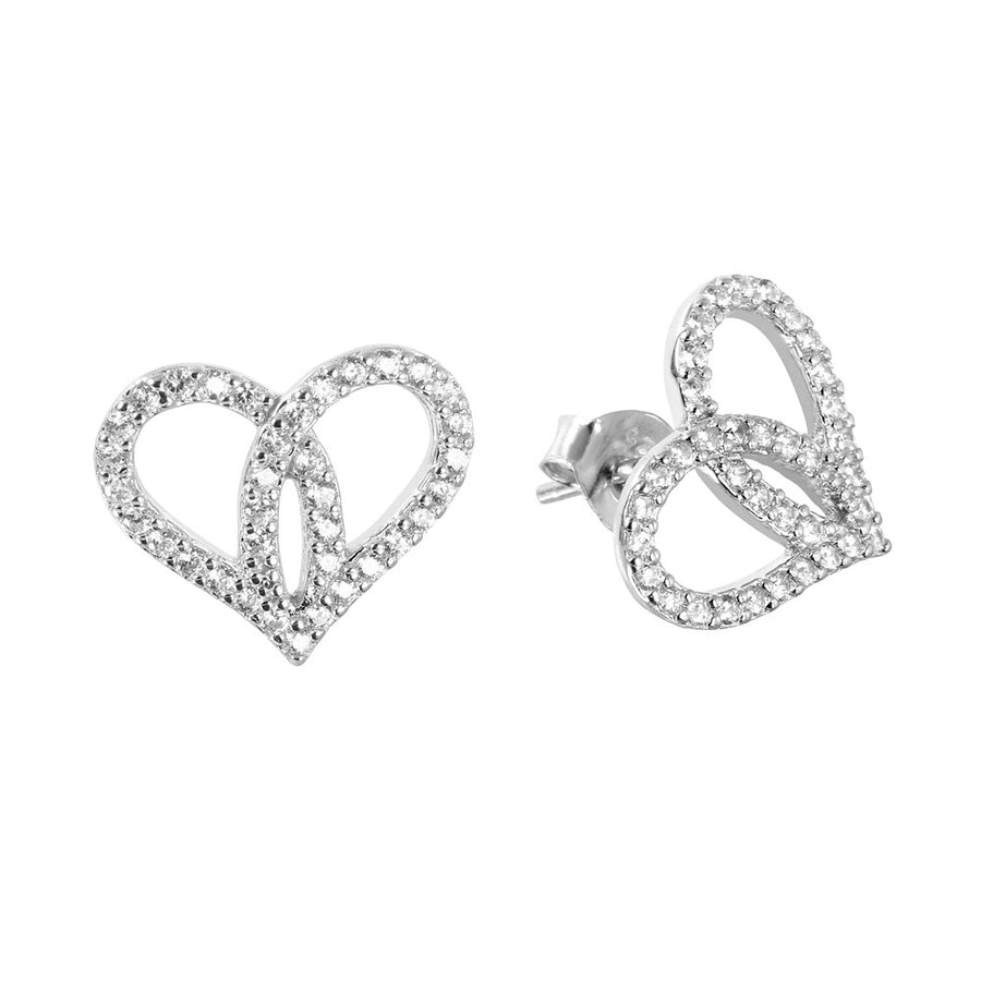 Open Heart Stud Earrings