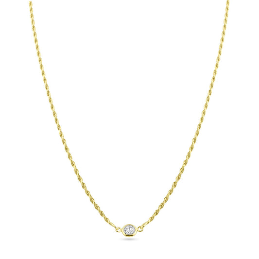 Solitaire Rope Chain Necklace