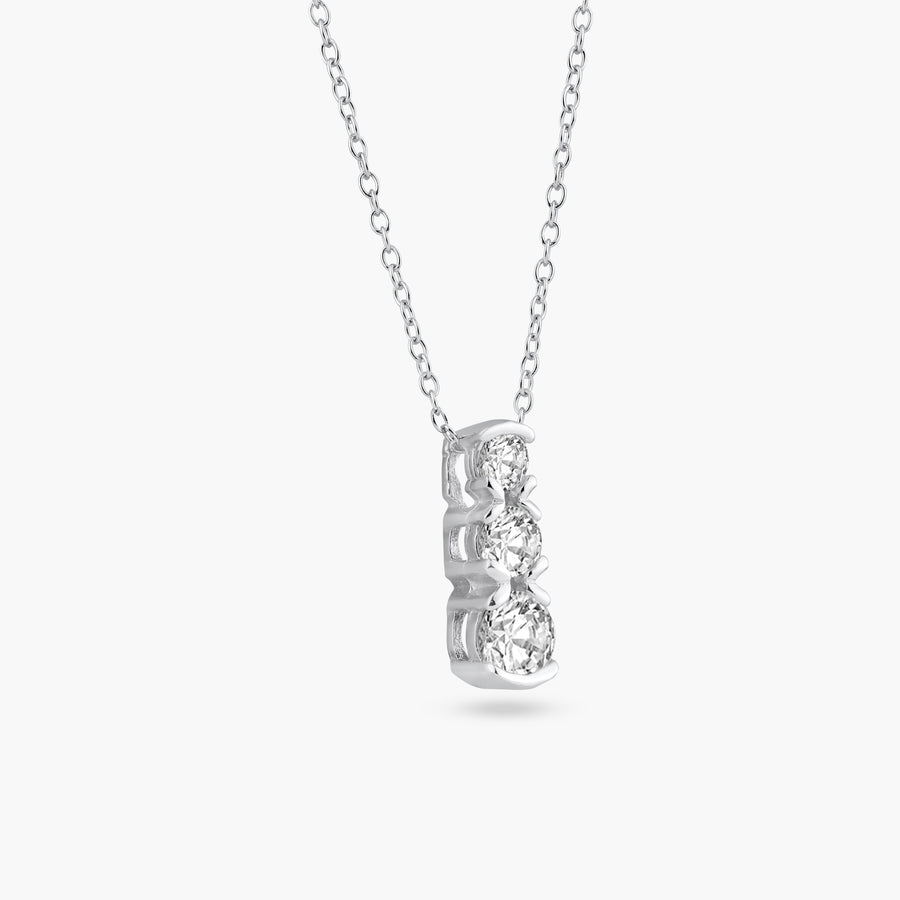 Amazon.com: 1 Carat Classic Past Present Future 14K Rose Gold 3 Stone Diamond  Pendant Necklace Value Collection (I-J Color I1/I2 Clarity) + 16