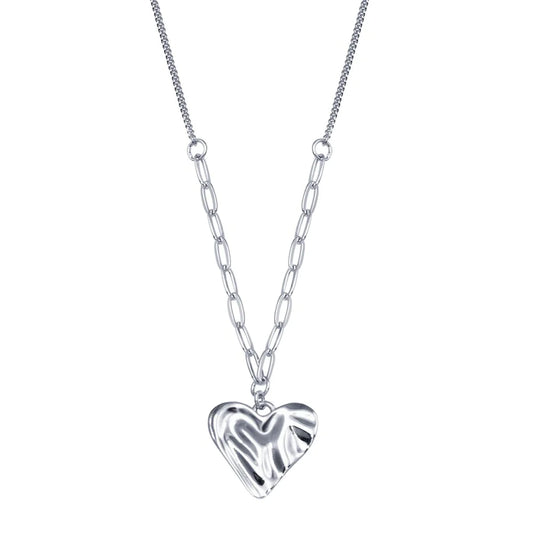 Creased Heart Necklace